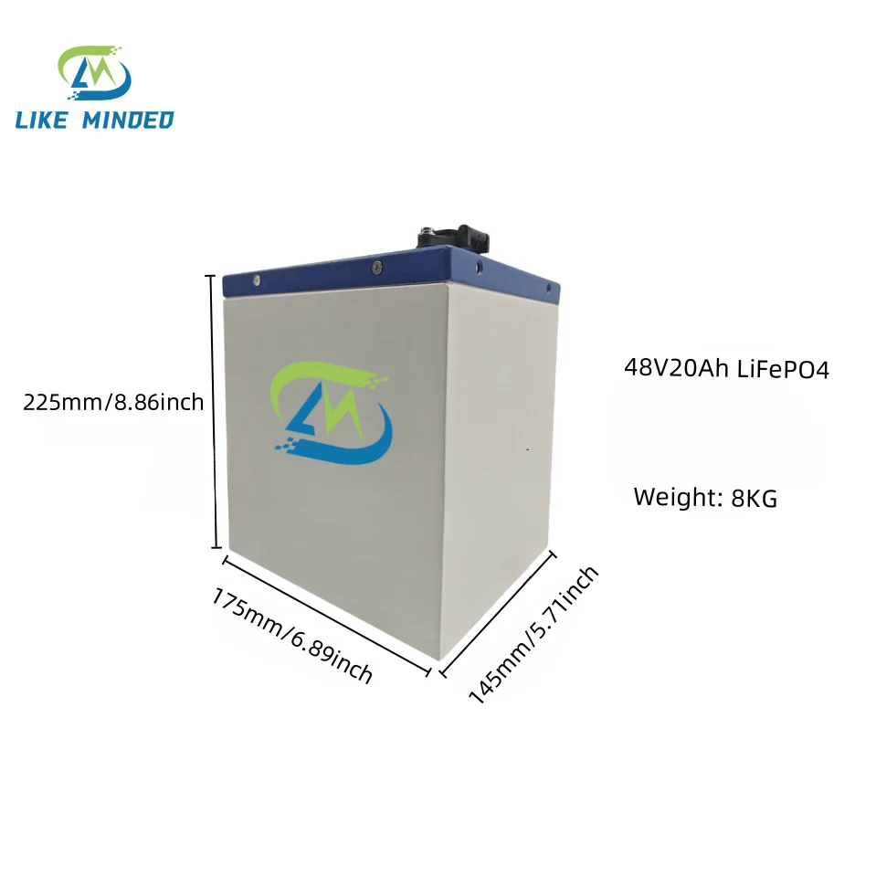 Bateria LiFePO4 de 48V 20Ah para bicicletas elétricas / scooters elétricas